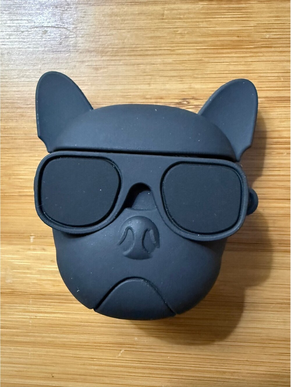 Black Dog with Sunglasses Silicone Keychain Airpods gen 1 -2 case or bag charm